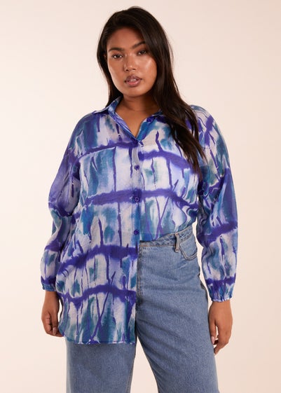 Blue Vanilla Curve Blue  Tie Dye Shirt