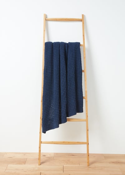 Navy Chenille Throw