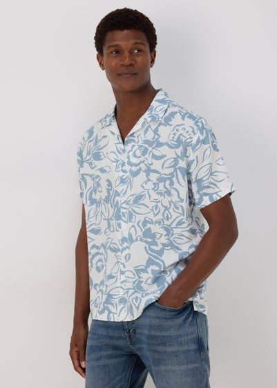 White Floral Viscose Shirt