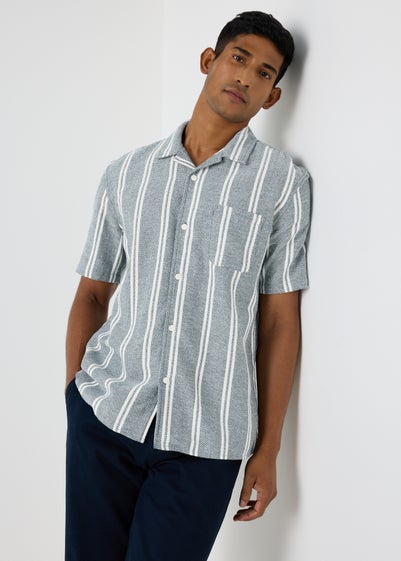 Navy Stripe Cheesecloth Shirt