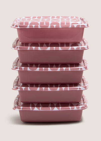 5 Pack Souluxe Pink Food Prep Boxes