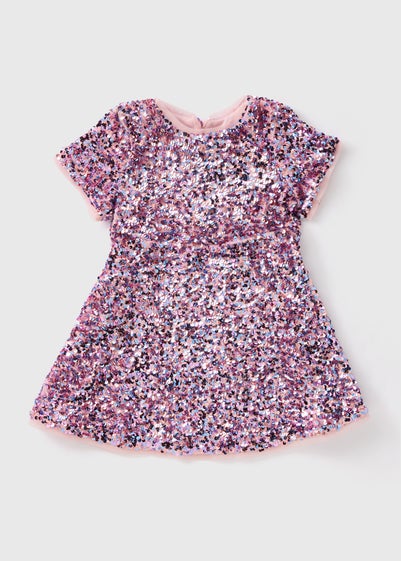 Girls Pink Sequin Dress (1-7yrs)