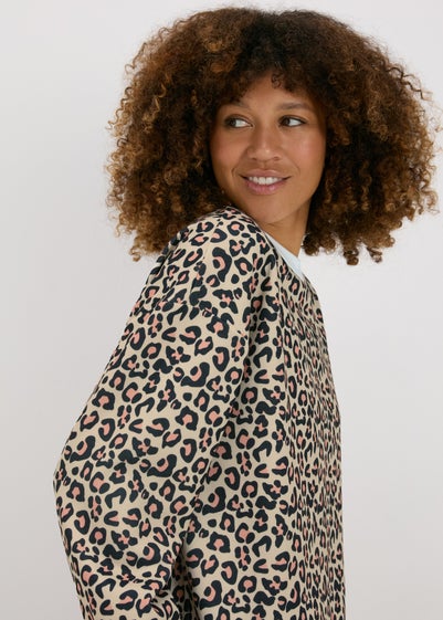 Brown Leopard Print Sweatshirt