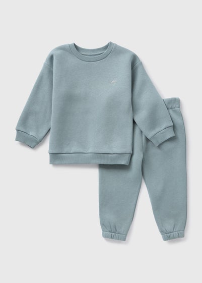 Boys Blue Fleece-Lined Sweatshirt & Joggers Set (1-7yrs)