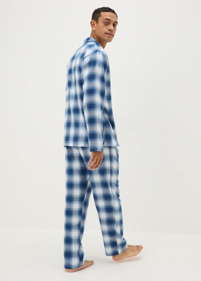 Blue Check Brushed Pyjama Set