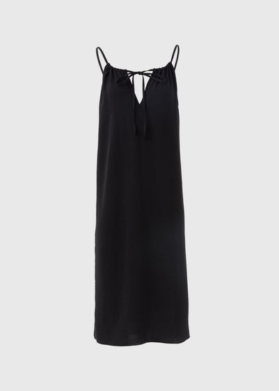 Black Neck Tie Shift Dress