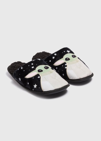 Star Wars Black Baby Yoda Slippers