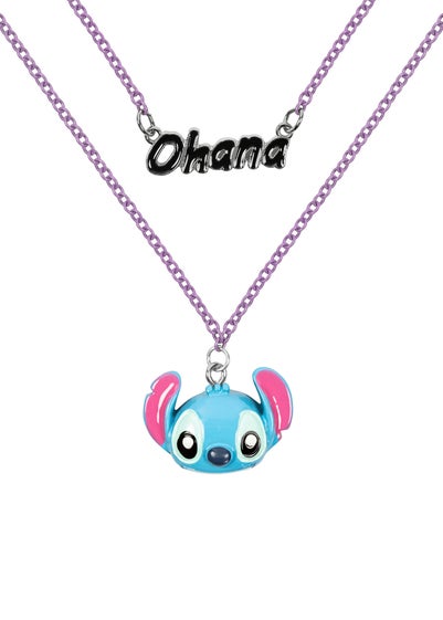 Disney Stitch Blue Ohana Stitch Double Layered Necklace