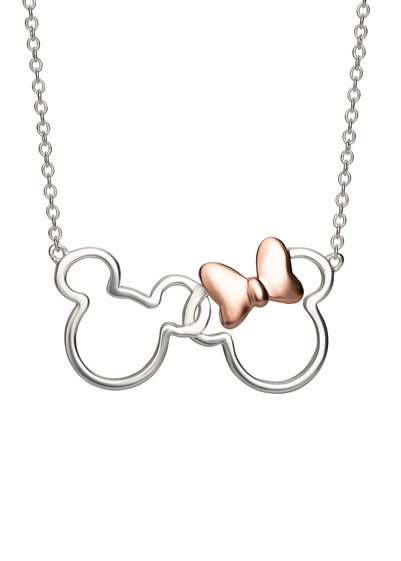 Disney Minnie And Mickey Silver & Rose gold Plated Necklace