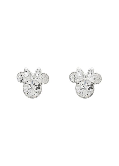 Disney Minnie Silver Plated April Birthstone Stud Earrings