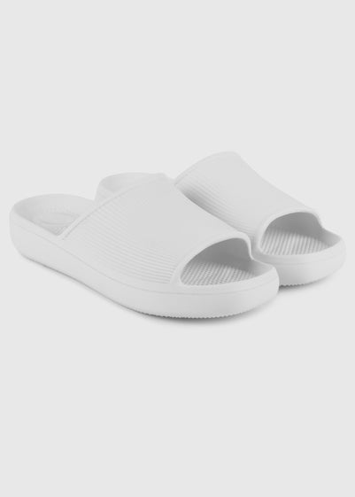 Totes Solbounce White Ribbed Slider