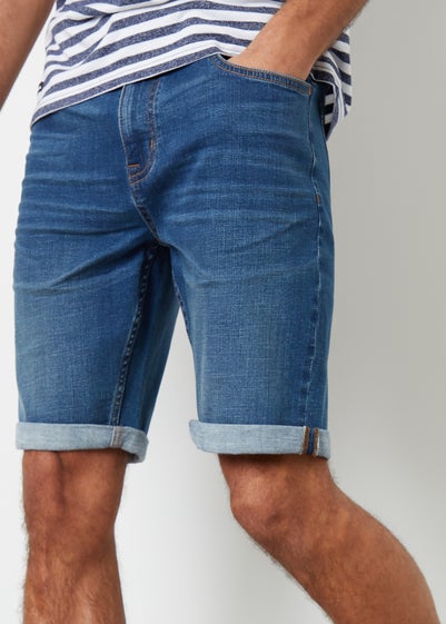 Threadbare Blue Turn Up Denim Shorts