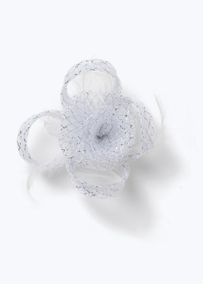 Muse Silver Flower Centre Fascinator Clip