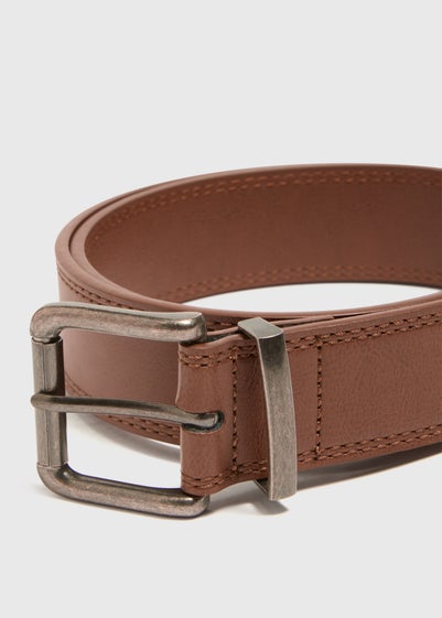 Brown PU Leather Jeans Belt