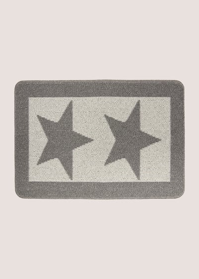 Silver Star Print Doormat (50cm x 75cm)