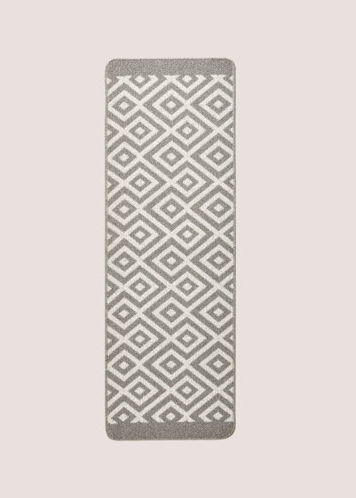 Silver Geometric Runner (150cm x 50cm)