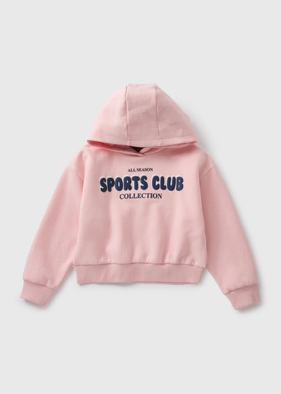 Girls Pink Sports Club Hoodie (7-15yrs)