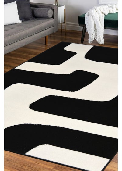 Homemaker Maestro Black Geo Blocks Rug