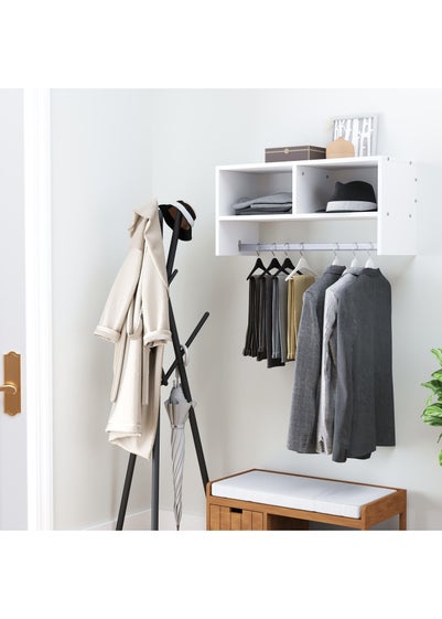 HOMCOM White Wall Mounted Storage (72cm x 29cm x 35cm)