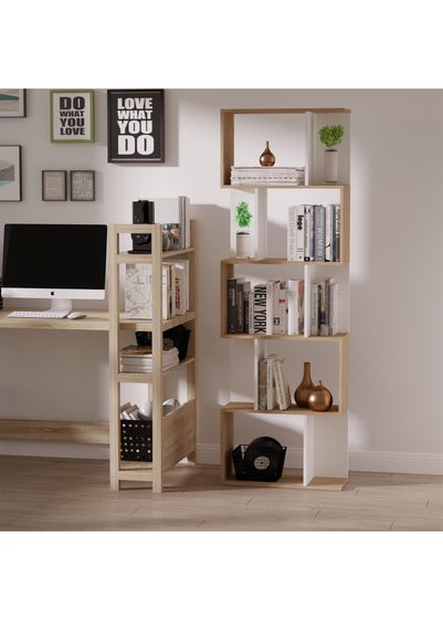 HOMCOM Natural 5-tier Display Shelving Bookcase (60cm x 24cm x 184.5cm)