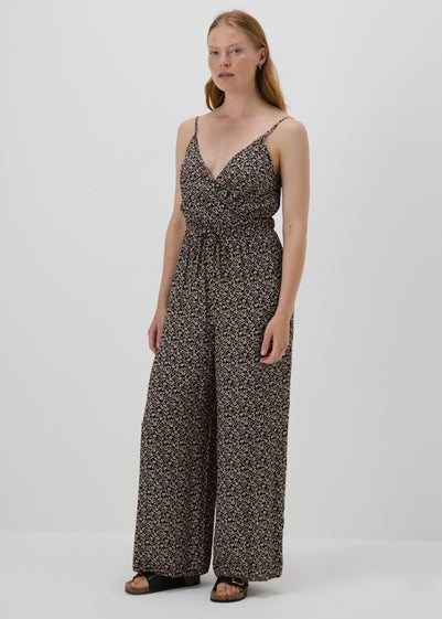 Monochrome Ditsy Floral Jumpsuit