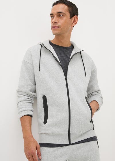 Souluxe Grey Tech Zip Up Hoodie