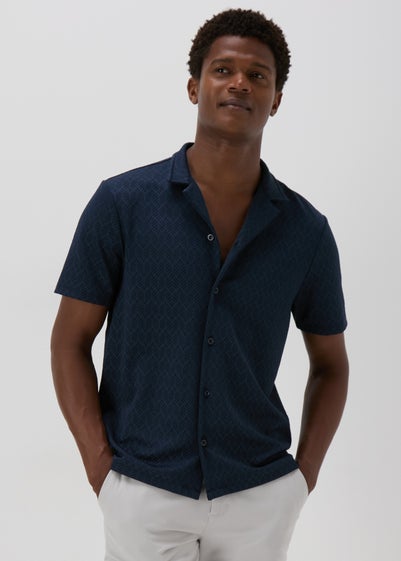 Navy Textured Shirt