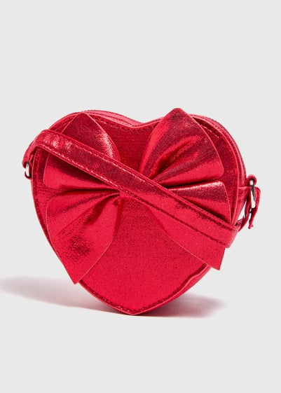 Girls Red Heart Shape Cross Body Bag