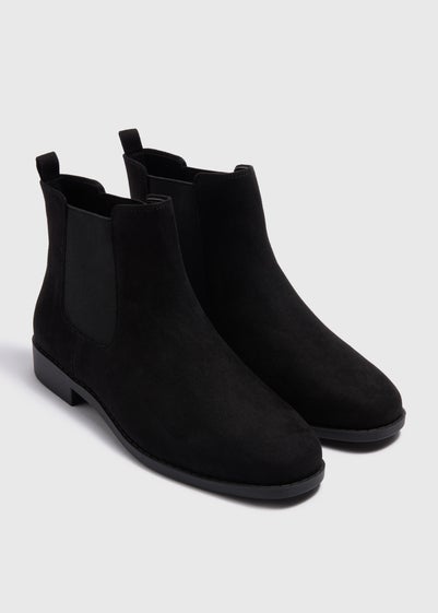 Black Wide Fit Chelsea Boots