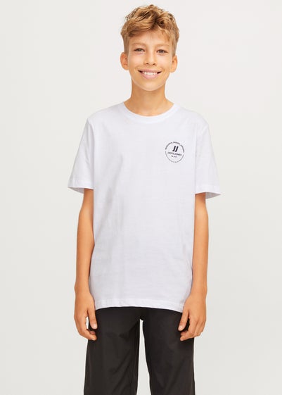 Jack & Jones Kids White Logo T-Shirt (8-16yrs)