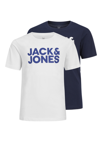 Jack & Jones 2 Pack Kids White Logo T-Shirt (8-16yrs)