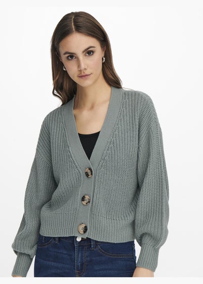 JDY Grey Rib Knitted Cardigan