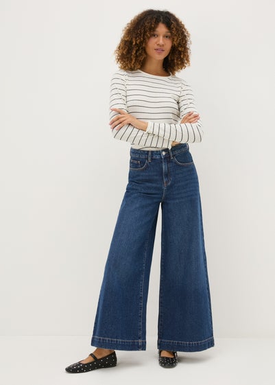 Blue Light Wash Palazzo Jeans