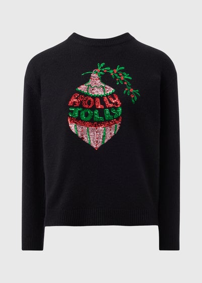 Black Sequin Christmas Jumper