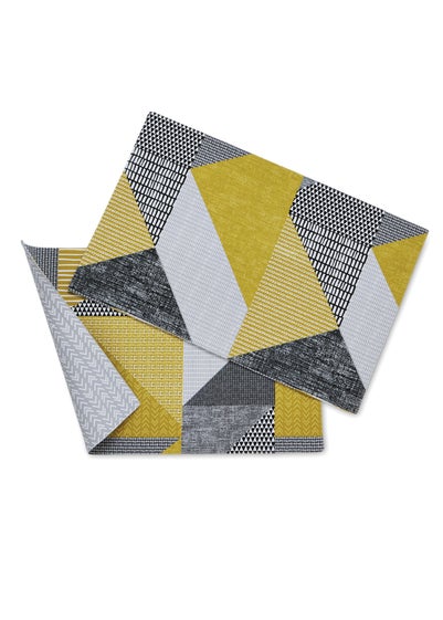 Catherine Lansfield Ochre Larsson Geo Cotton Dining Placemat Pair (30x46 cm)