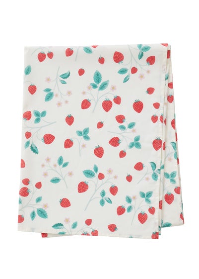 Catherine Lansfield Cream Strawberry Garden Cotton Table Cloth (137x178 cm)