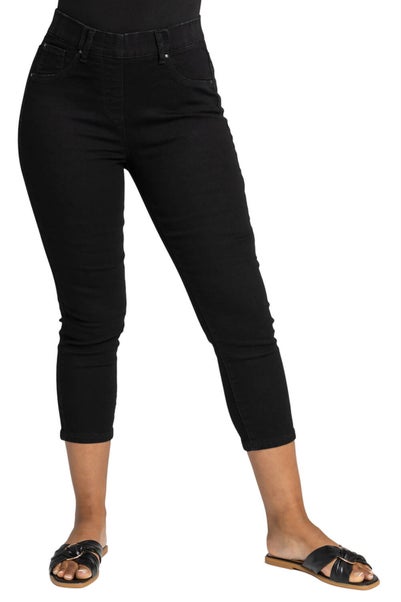 Roman Petite Black Petite Stretch Crop Denim Jegging