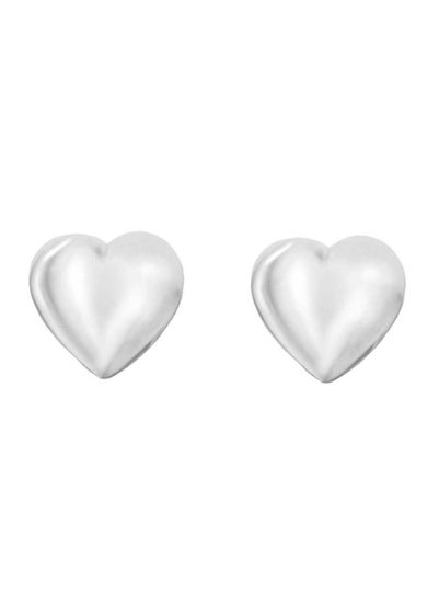 Golden Moments Sterling Silver Heart Stud Earrings