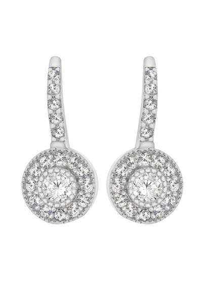 Golden Moments Sterling Silver CZ Lever Back Earrings