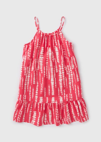 Girls Pink Tie Dye Dress (7-13yrs)