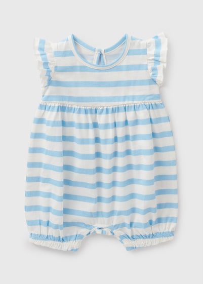 Baby White Striped Romper (Newborn-18mths)