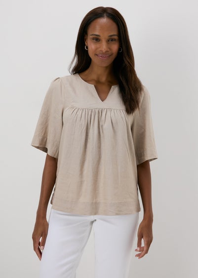 Beige Linen Blouse