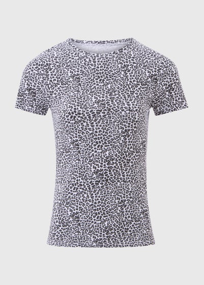 Grey Leopard Print T-Shirt