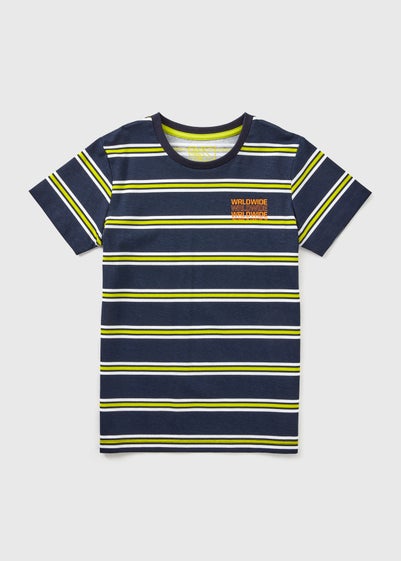 Boys Navy Striped T-shirt (7-15yrs)