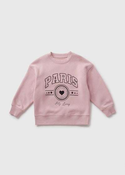 Girls Pink Paris Sweatshirt (7-15yrs)