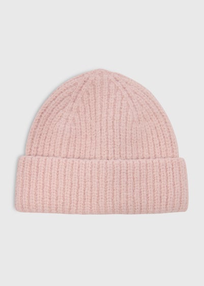 Pink Ribbed Beanie