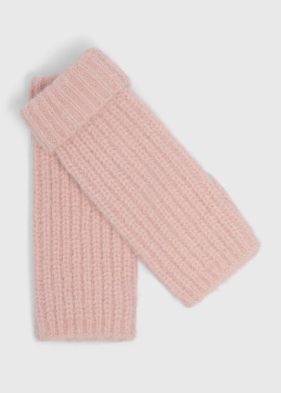 Pink Ribbed Gloves