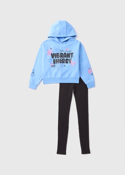 Girls Blue Vibrant Energy Hoodie & Flares Set (7-15yrs)