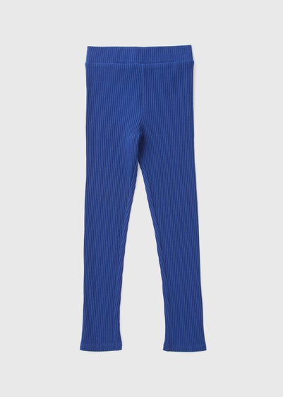 Blue Ribbed Leggings (7-15yrs)