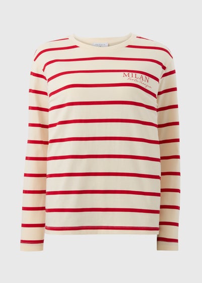 Cream Stripe Milan Long Sleeve Top